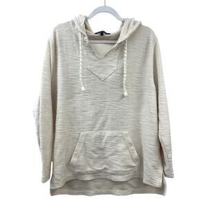 Ocean Drive Baja‎ Textured Knit Pullover Hoodie Large Boho Aztec Beachy 90's